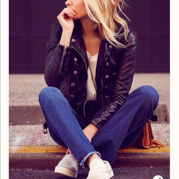 Free People Jackets & Blazers - Free People Ashville Vegan Moto Jacket Small